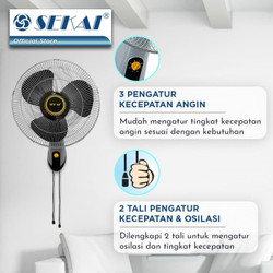Sekai Kipas Angin Dinding Wall Fan Tornado 18 Inch - HWN 1857 PO | HWN1857PO
